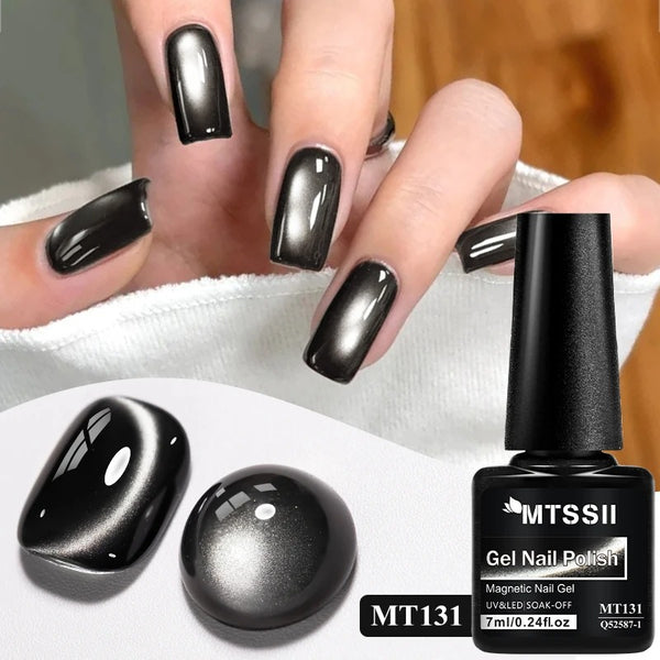 Black Magnetic Cat Eye Gel Polish – Aurora Velvet Effect UV LED Gel, Shimmer Magnetic Nail Polish (Copy) (Copy)